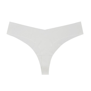 Calcinha t-costas cintura baixa, metade de cobertura, roupa íntima sexy sem costura algodão