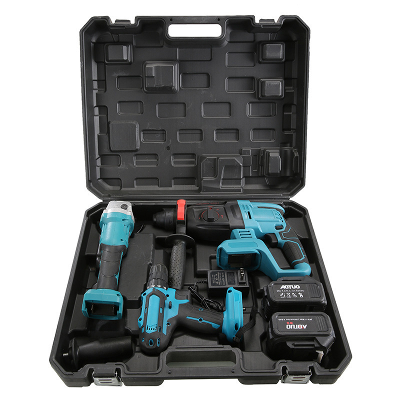 Electric hammer angle grinder electric drill three-piece set of two el