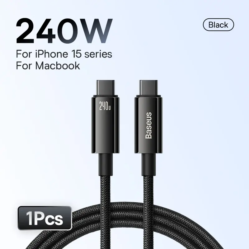 negro 1 pieza 240W 2m