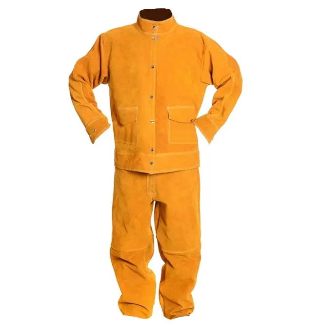 Welding Clothing Suits, Safety Jackets & Pants for Welders, Flame Retardant, 9 Types to Choose - Yellow-XL