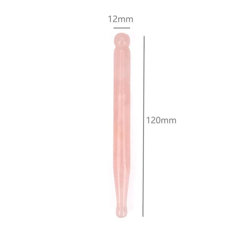 Bolígrafo de acupresión de cuarzo rosa, tamaño grande.
