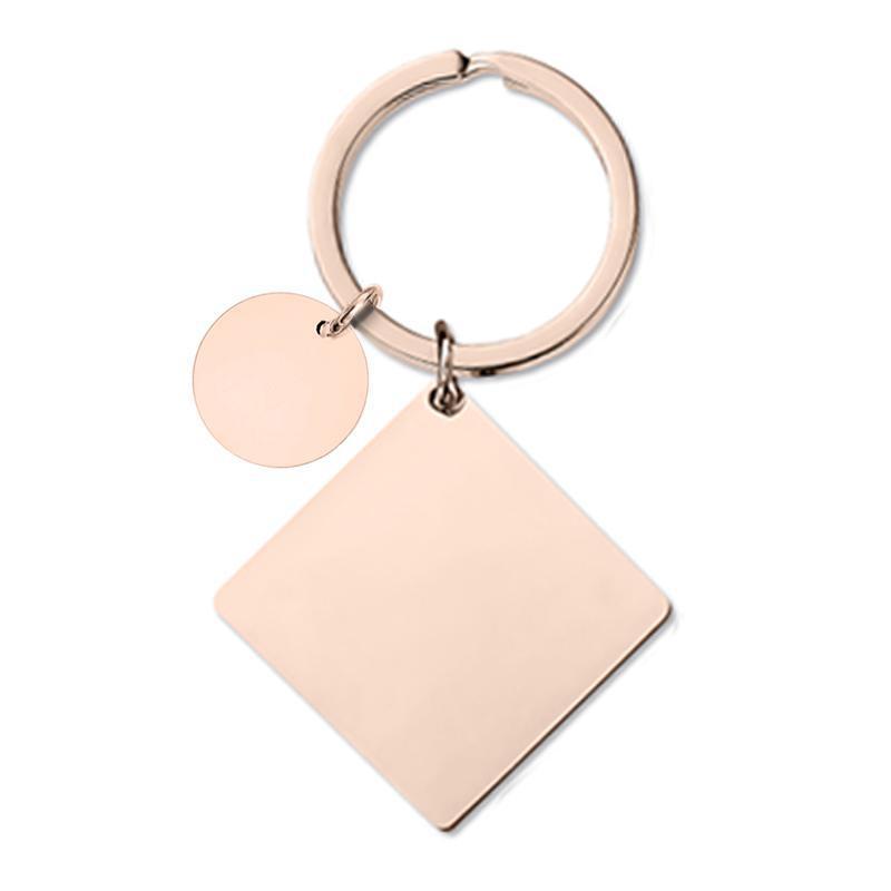(Oro rosa) Llavero de tarjeta redondo pequeño de 30*30 mm (ensamblado)