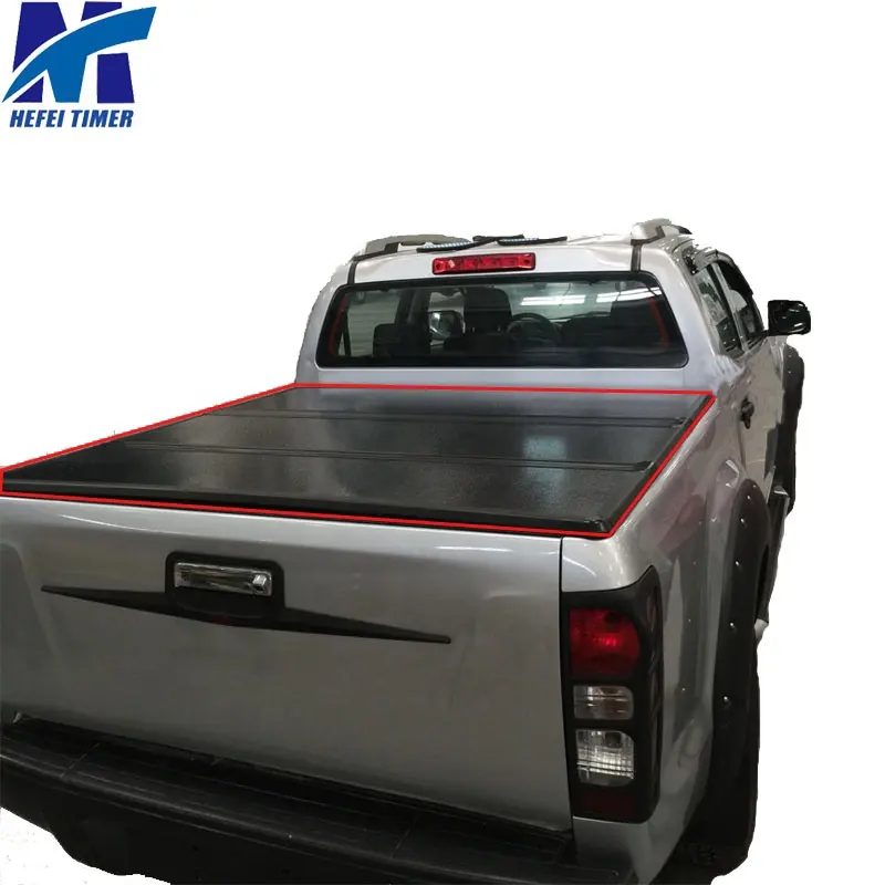 Customized OEM Hard Tri Foldable retractable Tonneau Pickup Car part Cover for Nissan Titan double cab 6'-5" Bed 2016-2019