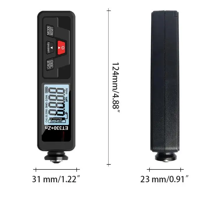 ET330+ZN Car Paint Thickness Gauge Portable Coating Thickness Gauge for Car 0-1500um Fe & NFe Coating Tester Meter new