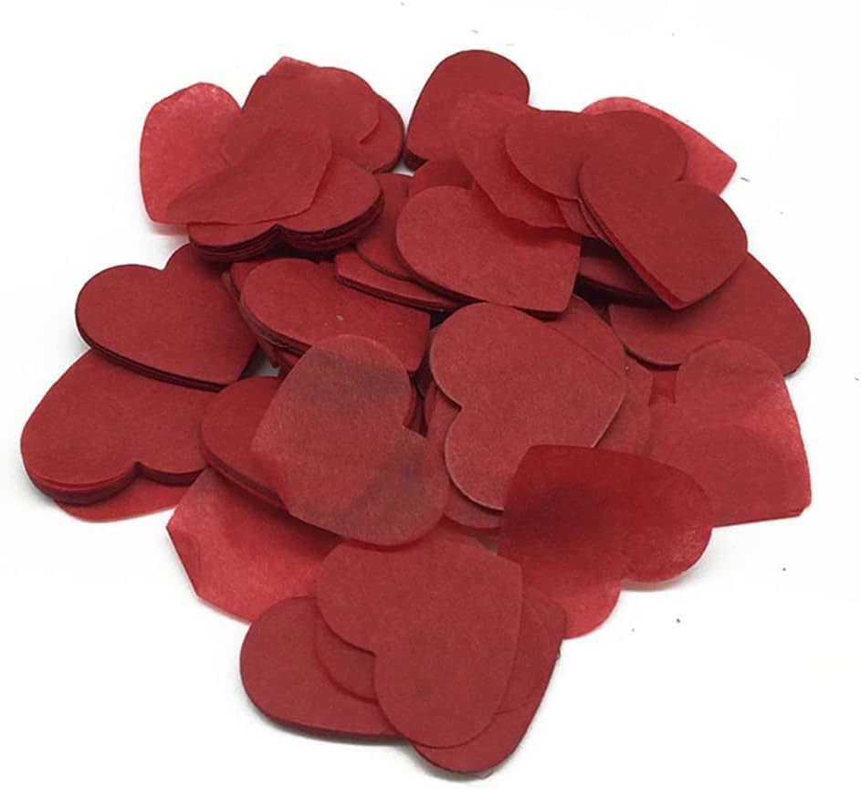 Confettis en papier coeur rouge