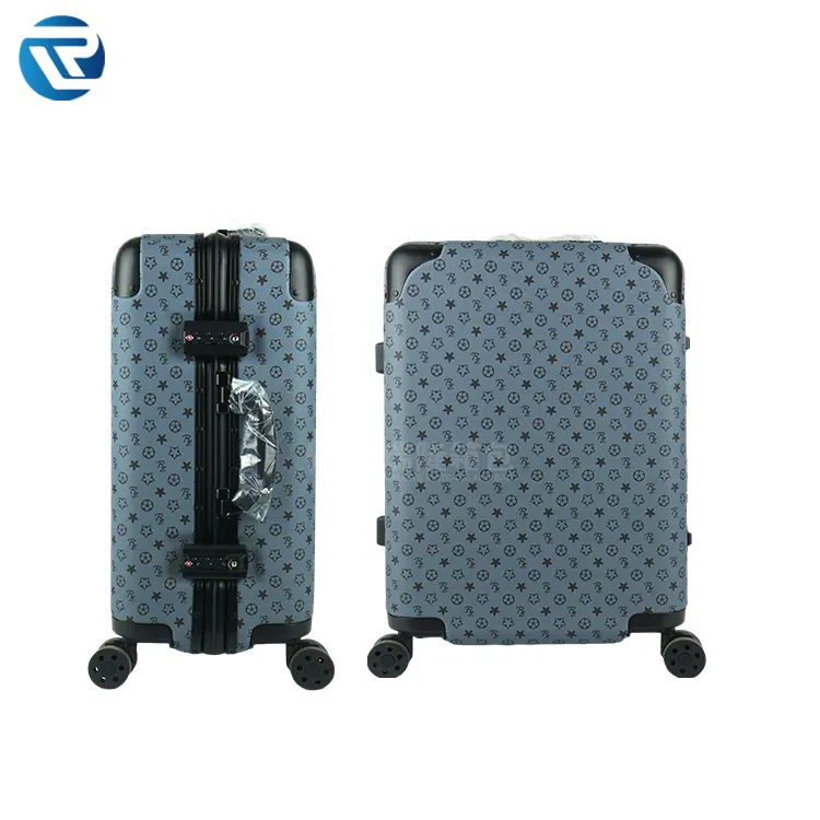 Carrinho de bagagem de couro de alta qualidade feito a mão conjunto de mala de negócios carrinho de bagagem com roda