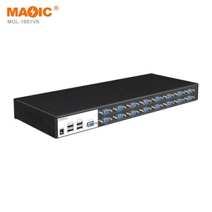 16端口自动Kvm Vga交换机16进1出Usb 2.0 Kvm交换机视频切换器带电缆的USB集线器