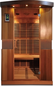 2-Person Near Infrared <strong>Led</strong> Wood Miracle Heat Infrared Sauna Cabin Low EMF Computer Control Panel Solid Hemlock Type Garden Sauna - Product Image 2