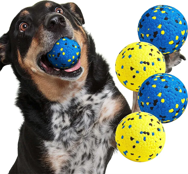 2024 Venda quente escolha inteligente brinquedo para mastigar para cães bola de tênis de borracha para animais de estimação