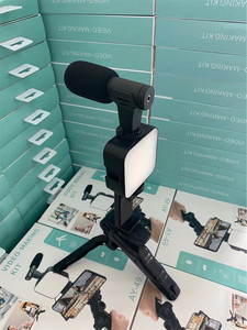 AY-49 Smartphone LED Fill Light Tripod Microphone <strong>Kit</strong> for Video Live Vlog YouTube <strong>Filmmaker</strong> Recording Handle Stabilizer Bracket - Product Image 6