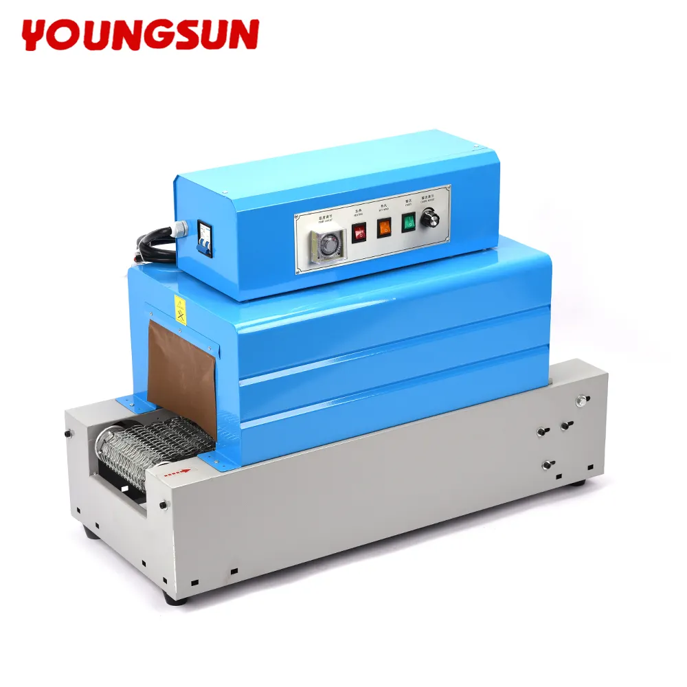 YOUNGSUN BS-2015 Automatic Pequeno PVC /POF filme Heat Tunnel Shrink Embalagem Manga Label Wrapping Machine