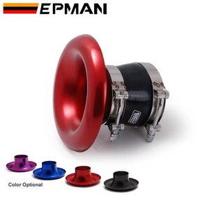 EPMAN Universal Racing Intake Inlet Velocity Stack 3&quot; Short Cold Air Compressor <strong>Turbo</strong> Horn Kit EP-BOV1009DDLB