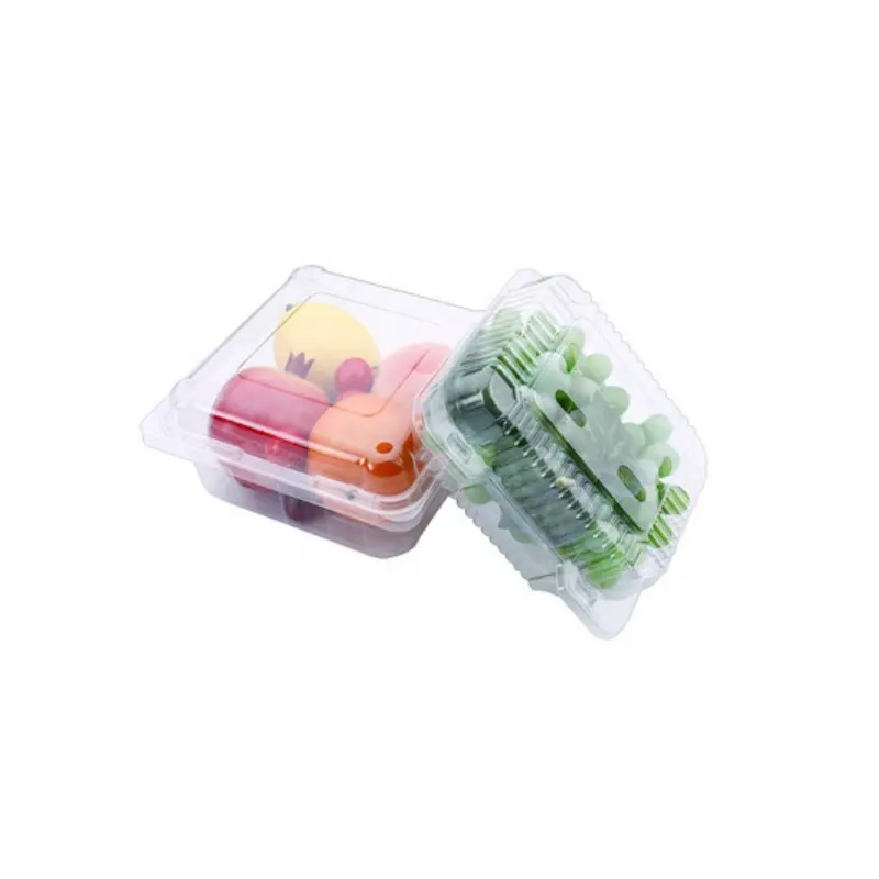Embalaje de fruta de mascota Punnet, caja de fresa, ampolla transparente de plástico, caja de pastelería desechable de alimentos, venta al por mayor