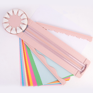 Bview sanat çok fonksiyonlu 12 1 manuel kağıt kesici DIY noktalı düz çizgi dalgalı çizgi basın kırışık defter kağıt bıçak - Product Image 6
