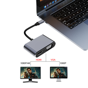 CHV2 USB C到HDMI VGA适配器4K 30HZ视频输出用于苹果M1为i Mac Type C到HDMI适配器 - Product Image 4