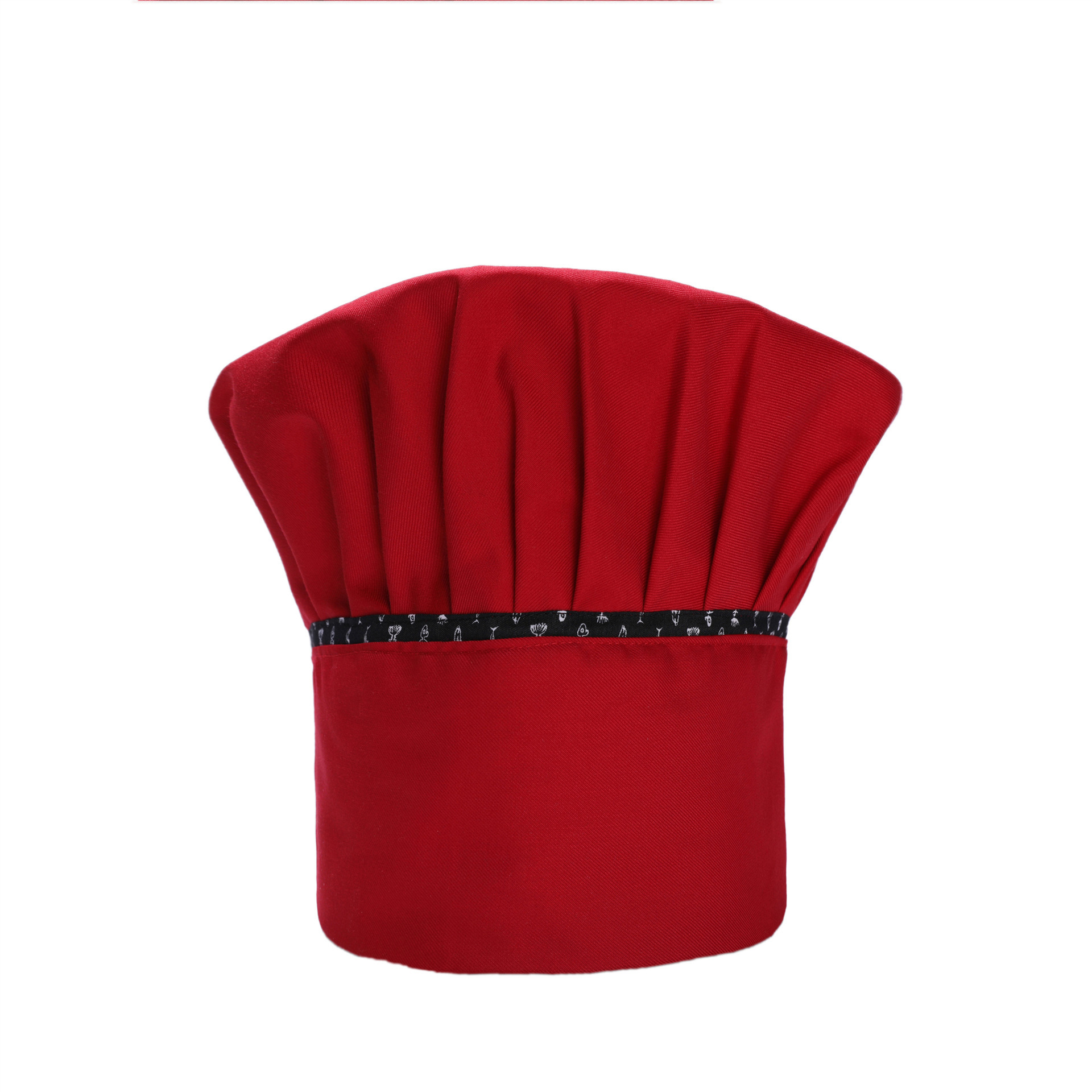Chapeau haut rond en dentelle rouge