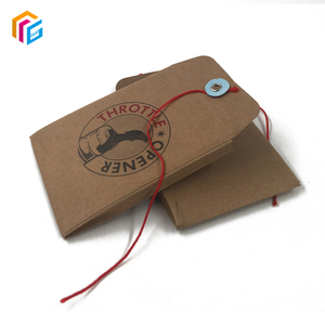 回收印刷定制标志棕色纸板纽扣牛皮纸信封，带棕色细绳 - Product Image 6