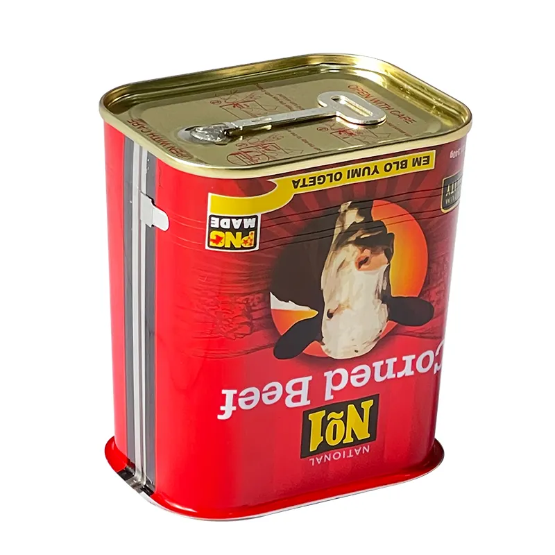 Food Grade Key Welded Open Trapezoidal Can Metal Tin Can for Luncheon Meat or Corned Beef Metal Cans