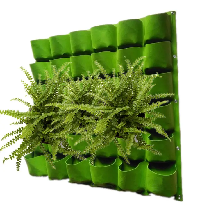9/18/25/49/64/81 duvara monte üç boyutlu 3D duvar bezi çantası dikey yeşillendirme bitki olmayan dokuma keçe çanta büyümek