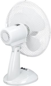 Vendita calda 12 "interruttore a pulsante in plastica per uso domestico ventilatore da tavolo elettrico con funzione di oscillazione per il raffreddamento ad aria