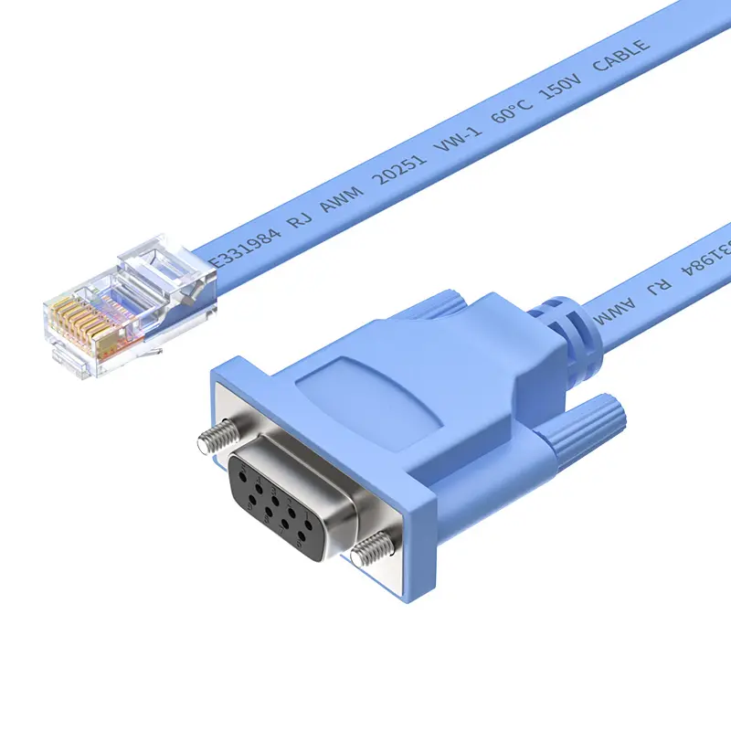 Cable Convertidor para ordenador, cable rj45 a rs232, 1m, 1,8 m, 3m, plug and play, db9pin, rj45 a rs232, precio de fábrica OEM