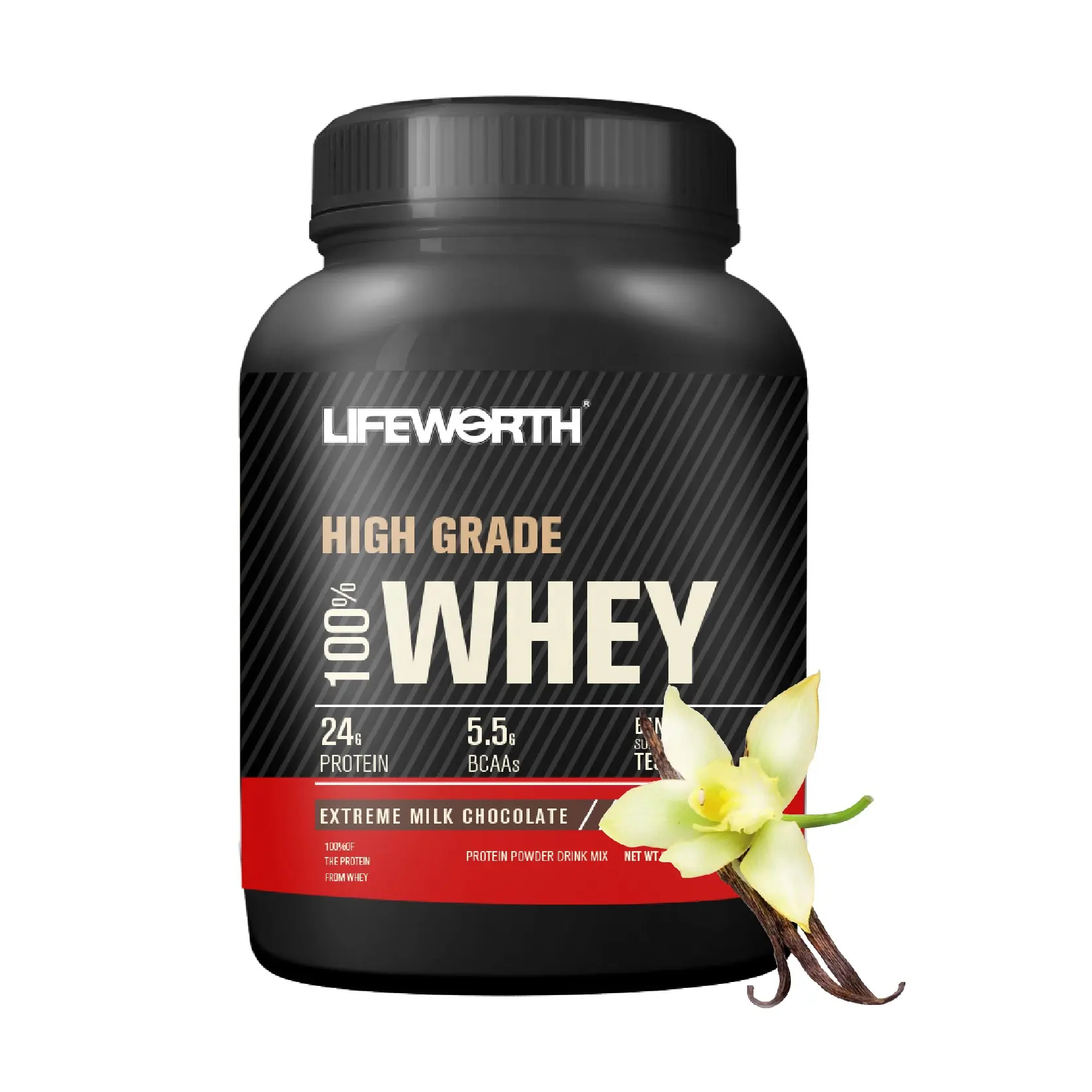 Lifeworth chocolate whey & pea protein powder isolate