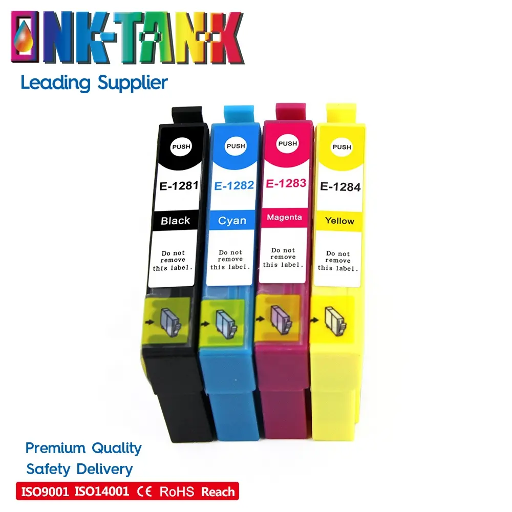 Tinta-tanque t1281 t1282 t1283 t1284 t1285 cor premium compatível com tinta de inkjet cartucho para epson stylus sx125 sx130 sx235w impressora