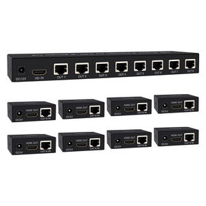HD 60m Extender POE Power Supply 1x8 <strong>Input</strong> 8 <strong>Output</strong> for <strong>HDMI</strong> Video Splitters Converters 1080P Resolution No Compression No Delay - Product Image 1