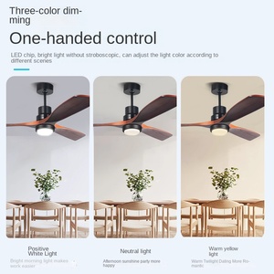 Preço barato Ferro Madeira Maciça Ar Resfriamento Decorativo Home Restaurant Levou Ventilador De Teto Com Luz Controle Remoto Lâmpada Variável