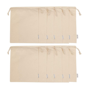 Custom Small <strong>Drawstring</strong> <strong>Pouch</strong> Bags Reusable Cotton <strong>Canvas</strong> Shopping Bags - Product Image 5