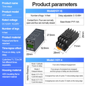 LCD-Anzeige H3Y-4 Digital-Timer-12V 24V 220V Multi - Voltage Cycle & Delay Control Relay - Product Image 3