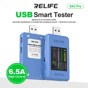 RELIFE XA3 Pro USB Smart Tester supporta PD/QC2.0/QC3.0 ricarica rapida 6.5A Tester ad alta corrente utilizzato per la riparazione del telefono cellulare - Product Image 2