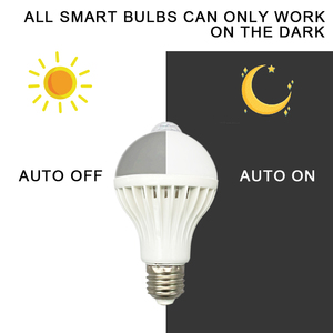 AC110V 220V E27 5W 7W 9W 12w智能自动开/关发光二极管灯泡，带红外PIR运动传感器开关，易于使用开关 - Product Image 2