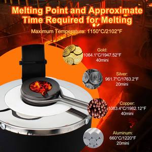 TOP 1/2/3kg 2000F Mini Digital Electric Gold Melting Furnace Tin Silver <strong>Copper</strong> Aluminium Melting Furnace With Graphite <strong>Crucible</strong> - Product Image 4