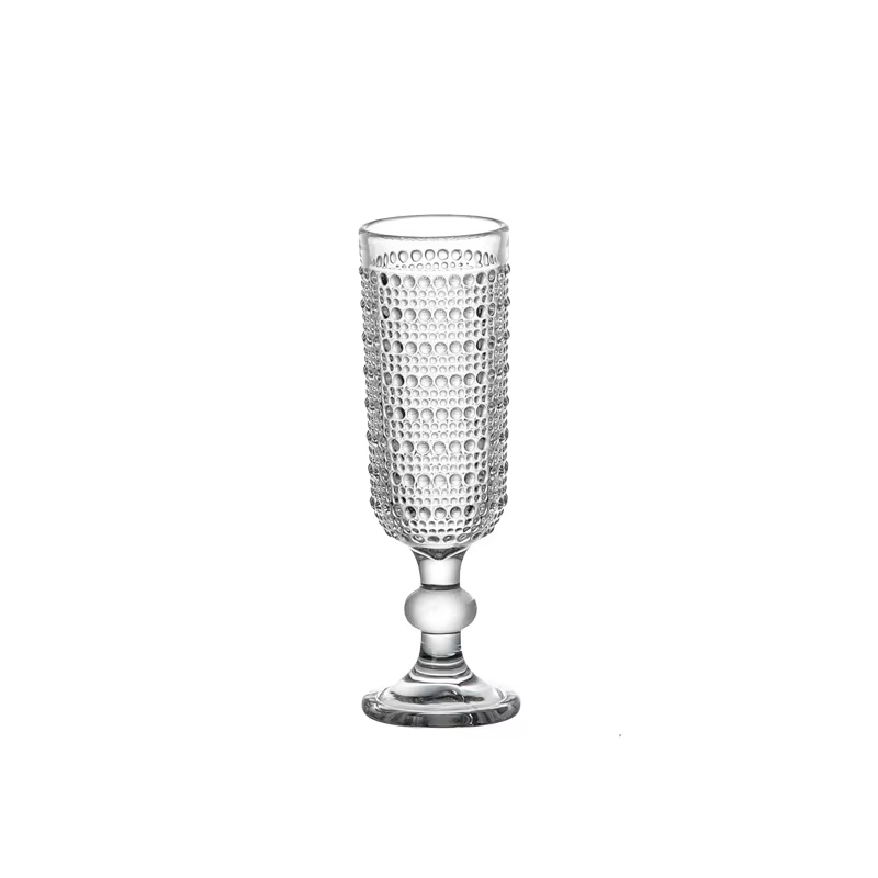 Verre à champagne goutte de pluie transparent