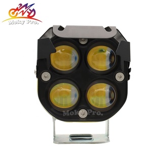 4 <span class=keywords><strong>LED</strong></span> ống kính kép màu trắng và màu vàng flash với màu xanh bãi đậu xe ánh sáng xe máy thể thao ánh sáng cho xe tải xe máy xe điện - Product Image 2