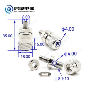 M8x35 Pure Copper <strong>Terminal</strong> <strong>Blocks</strong> with 4 mm Banana <strong>Socket</strong> 60A Bundled Banana <strong>Plug</strong> Connector Durable <strong>and</strong> High Current Capacity - Product Image 1