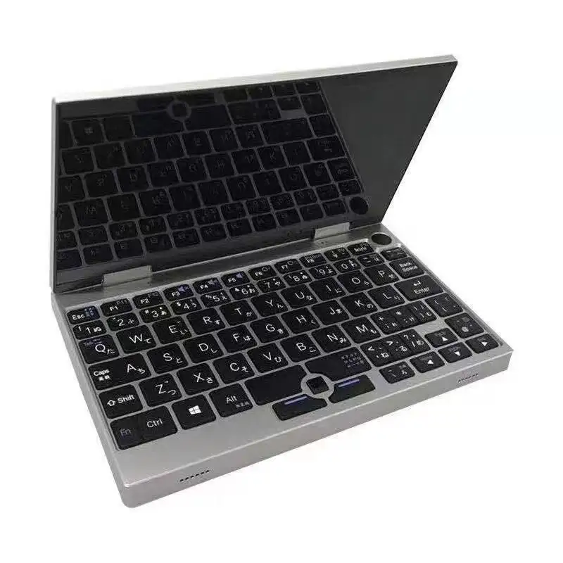 Mini laptop portátil de 7 polegadas, com cor prata e tela sensível ao toque, notebook, computador