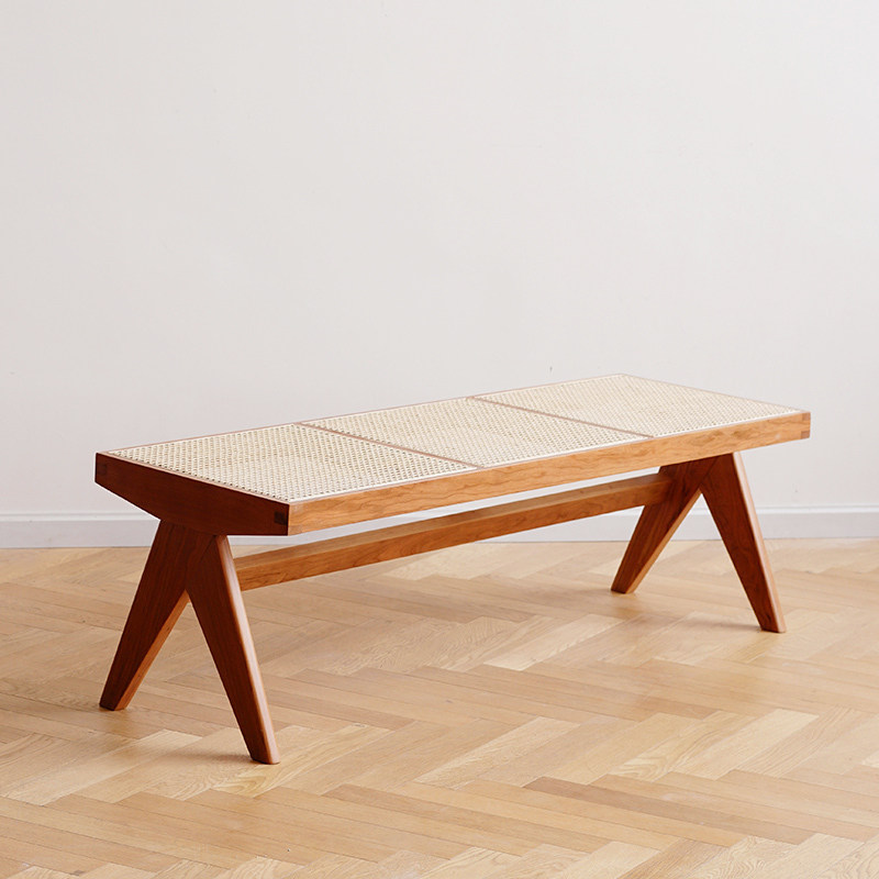 Banc en bois massif couleur cerise