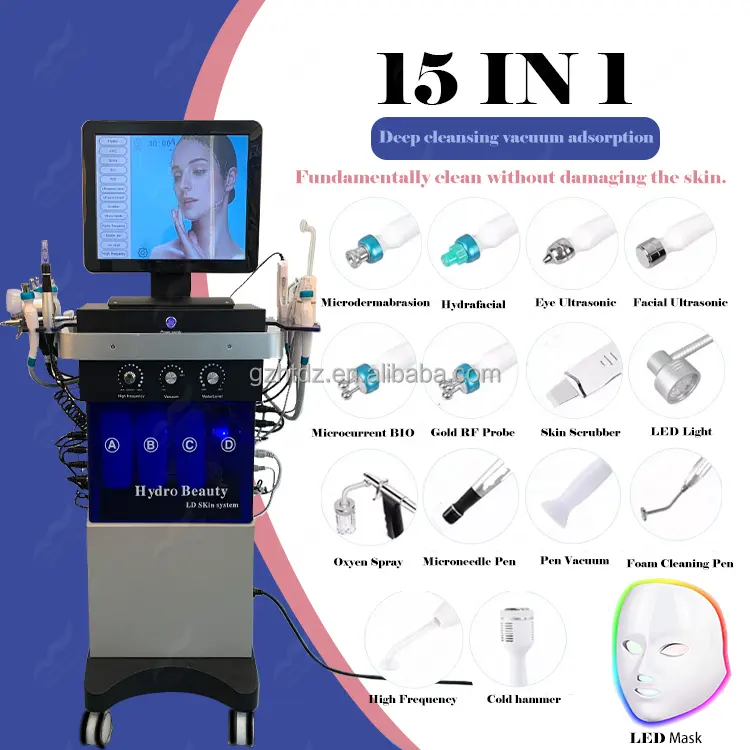 14 En 1 Hydra Water Peel Microdermabrasion Hydro Dermabrasion Facial Machine Hydra Machine para el estiramiento de la piel