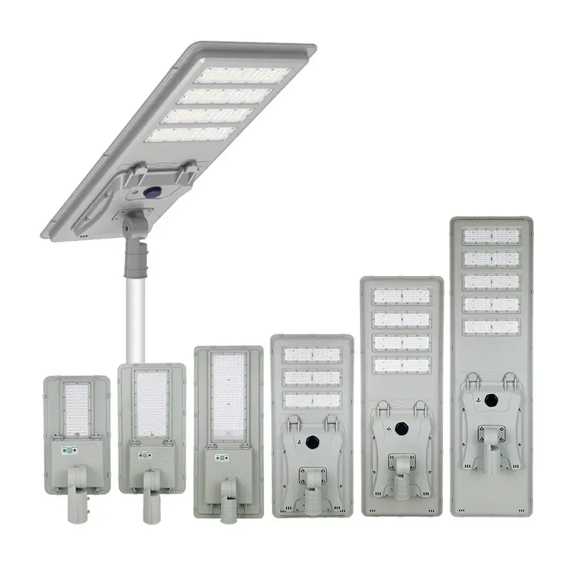 Integrated Solar Streetlights ABS IP65 Sollar Cell Street Light 2023 High Lumen 12v 24v 18v Panel LED DC 12V 80 Battery 2 Years