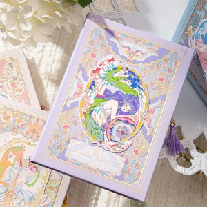 Exquisito cuaderno de encuadernación dura Retro serie A3 estilo impreso con estampado en caliente borla marcapáginas cubierta de papel Página de Color libro mayor de notas - Product Image 2