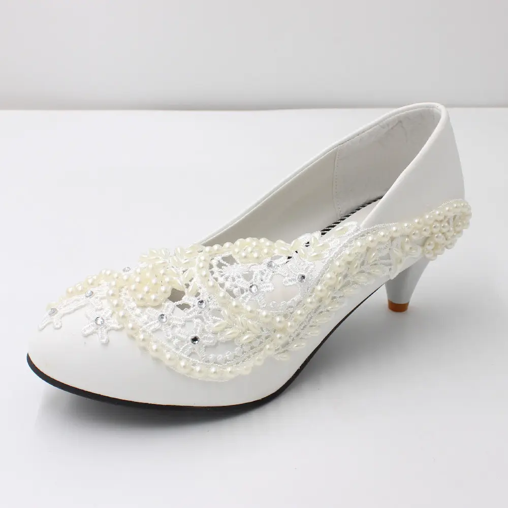 2023 Offre Spéciale blanc chaussures de mariage dames à talons mariage grande taille chaussures de mariage