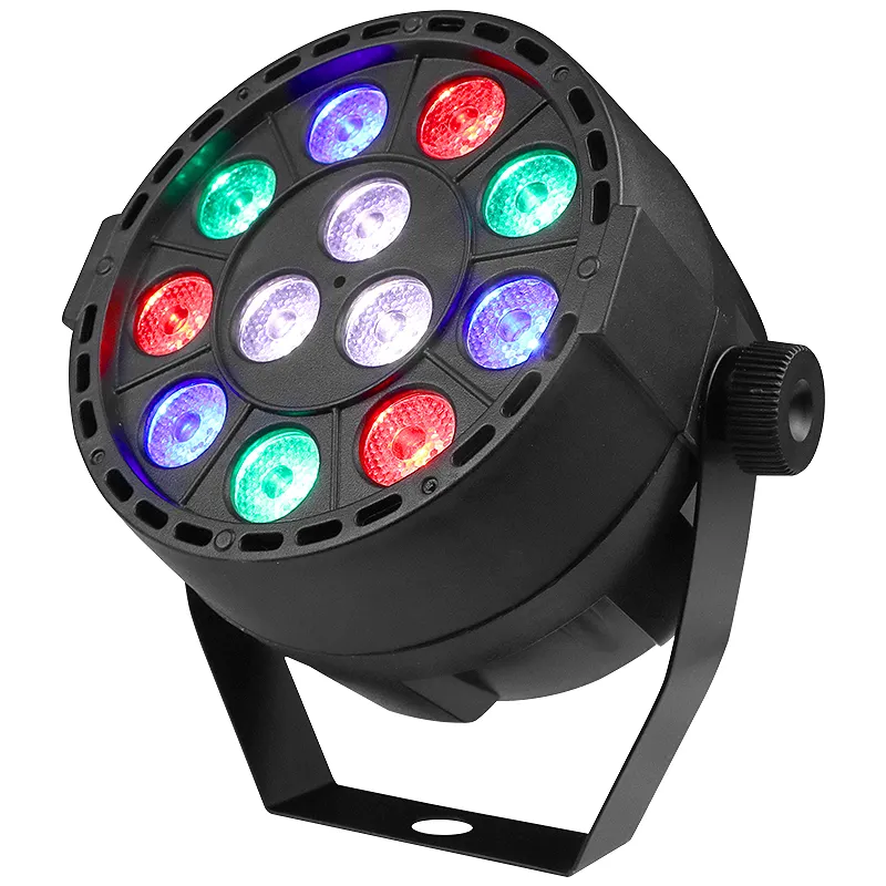 SHTX ucuz toptan 12x1W rgbw 3in1 mini plastik disko bar gece kulübü için led düz par ışık dmx LED sahne ışığı