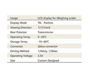 6-stelliges Segment Lcd China Glas Digital anzeige Waage Anzeige 3,3 V Transparenter LCD-Bildschirm für elektronische Waage - Product Image 6
