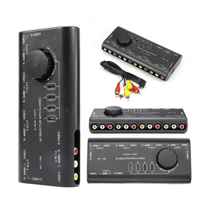 Conmutador de señal de Audio y vídeo 4 en 1, Selector de 4 vías con Cable RCA para televisión, DVD, VCD y TV
