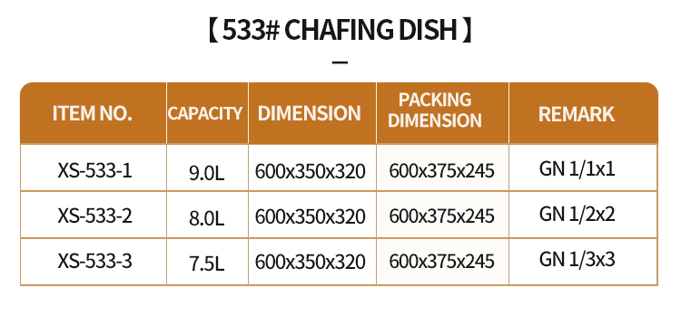 China Good Restaurant Stainless Steel Cooked Food Warm Chafing Dishes