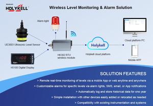 Sensor de nivel ultrasónico de agua digital Holykell 4-20mA para agua - Product Image 2