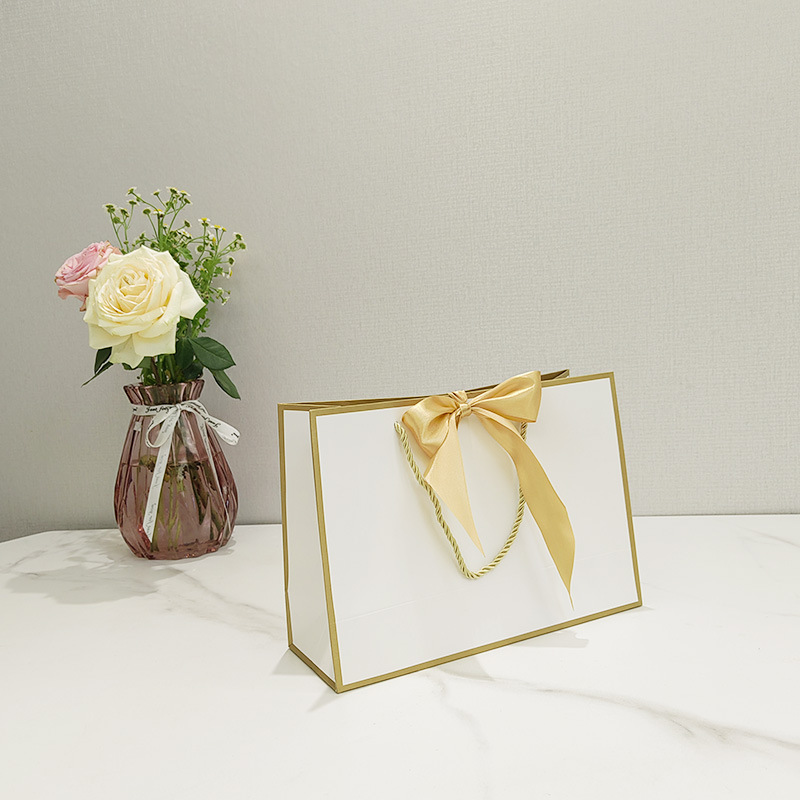 White with gold frame
