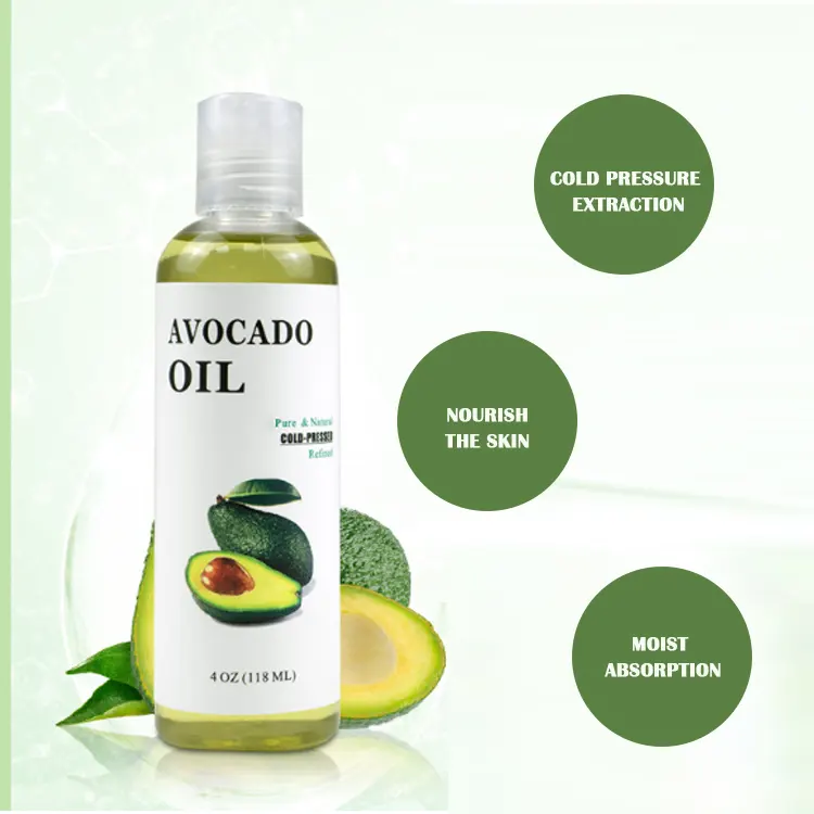 Aceite de aguacate OEM/ODM de alta calidad para el cuidado facial y capilar-Materias primas de semillas de aguacate